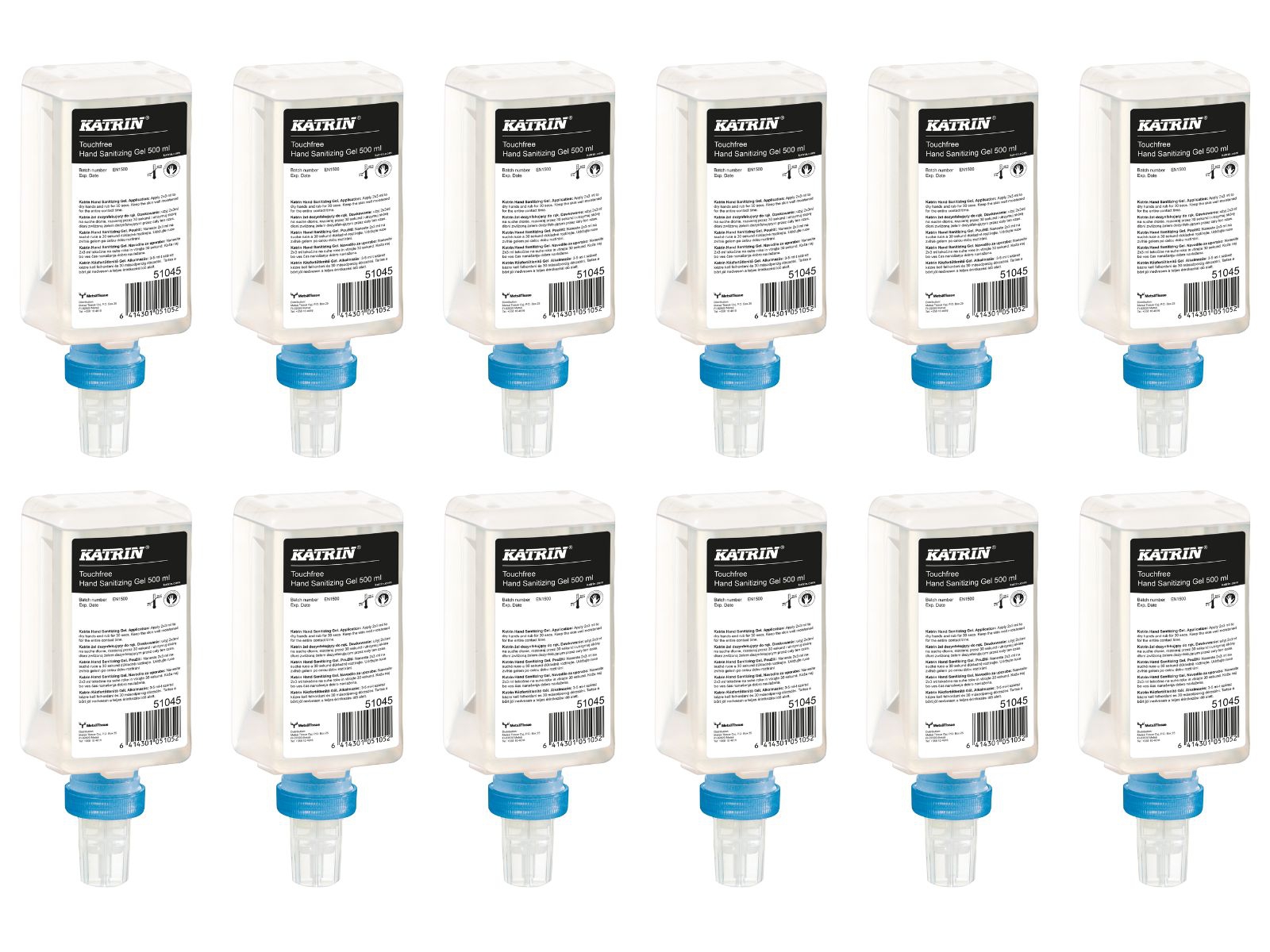 Żel do dezynfekcji KATRIN 51045 TOUCHFREE Karton 12x 500ml